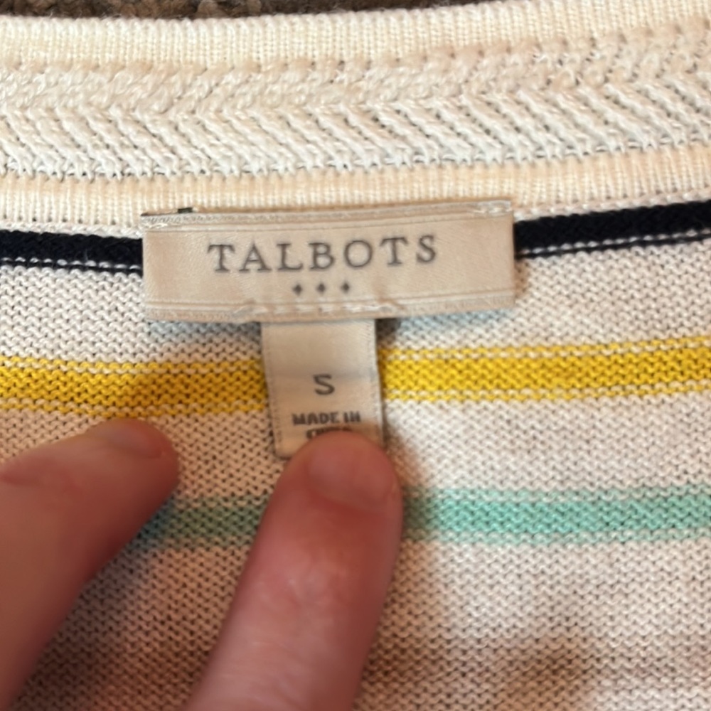 Talbots Outlet Multi-Colored Striped Sweater, Siz… - image 2
